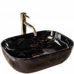 Накладной умывальник Rea Belinda Black Marble Shiny